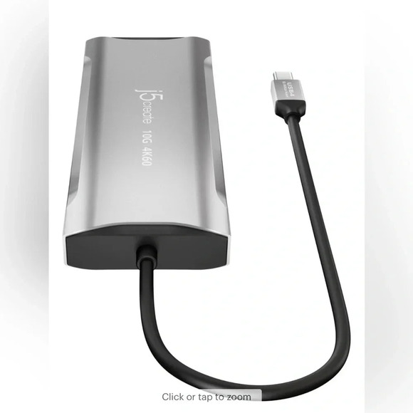 NEW j5create - 4K60 Elite USB-C Triple-Monitor 10Gbps Mini Dock - Space Grey - Picture 8 of 12